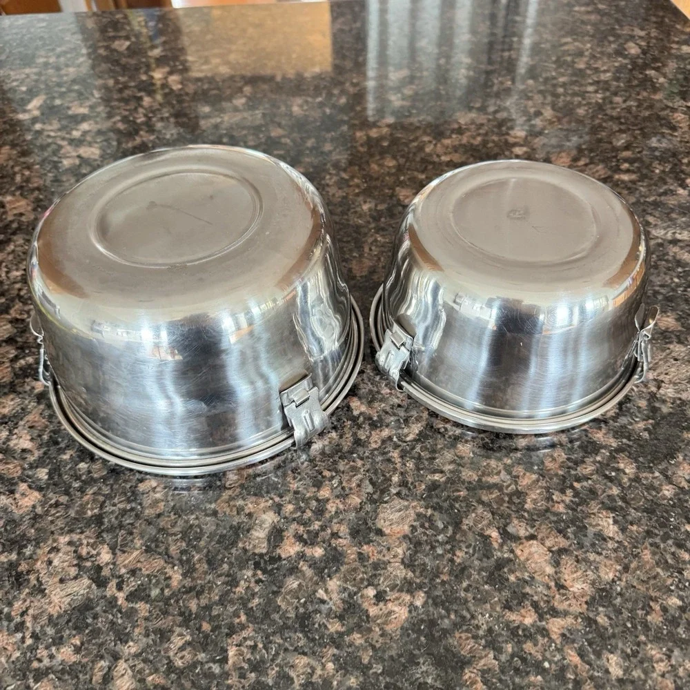 Set Of 2 Nesting Stainless Steel 18-8 ~ Humidity Control Airtight Containers